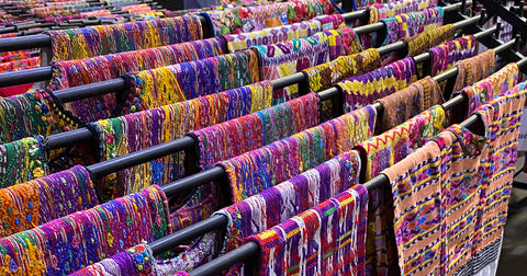 colorful Xela huipil textiles from Guatemala 
